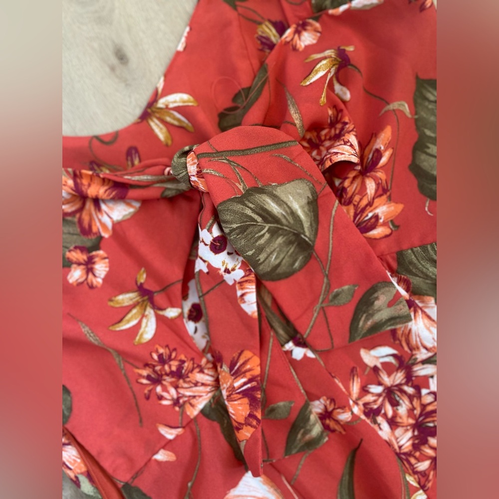 Floral Rust Jumpsuit - Picture 3 of 5